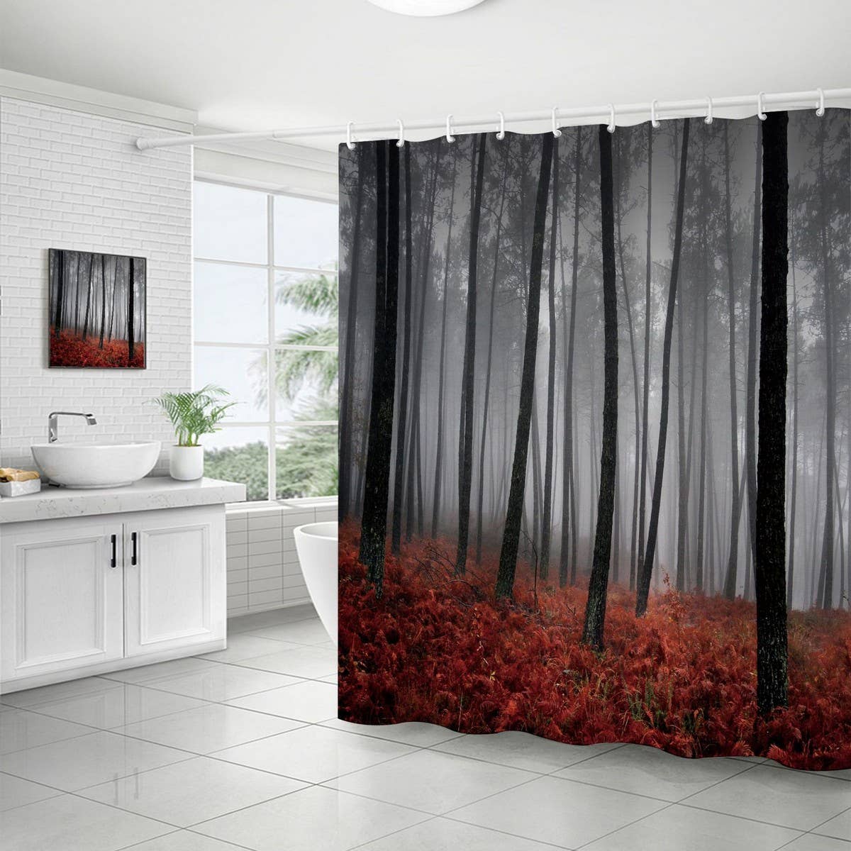 FOREST DIGITAL PRINTING SHOWER CURTAIN