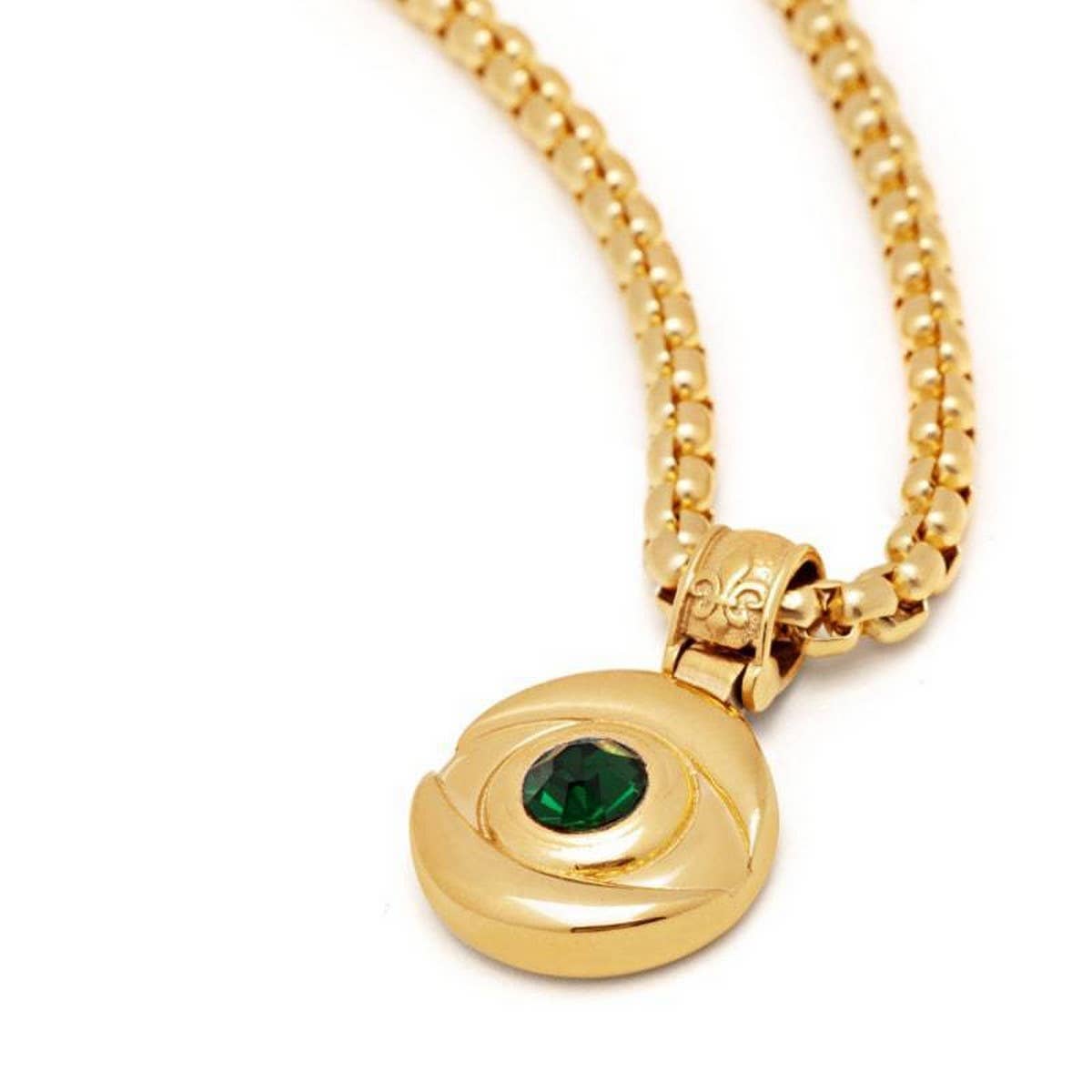 Zirconia Devil's Eye Clavicle Necklace_CWMM5340