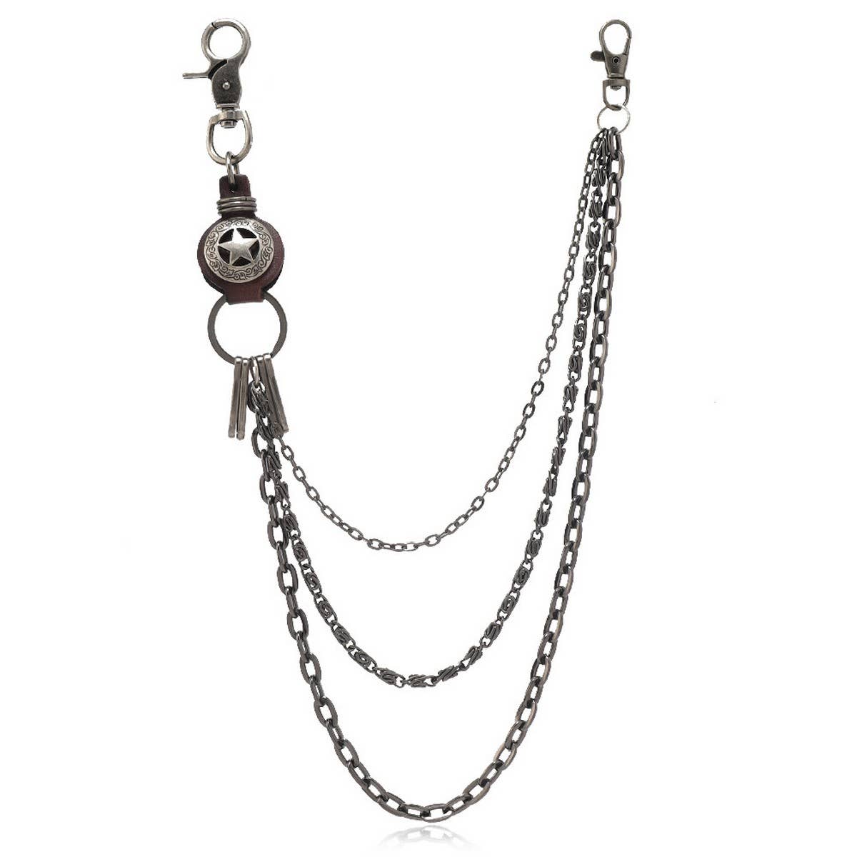 VINTAGE FIVE-POINTED STAR LEATHER PANTS CHAIN