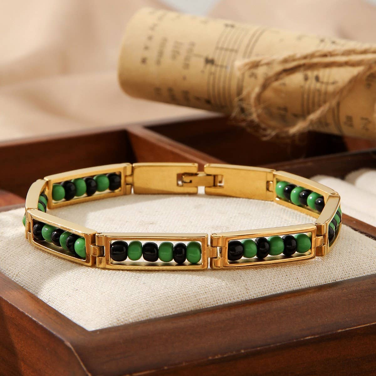 18K STAINLESS STEEL BEAD BRACELET_CWMM3736
