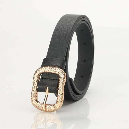 Carved metal buckle personalized fashionable belt