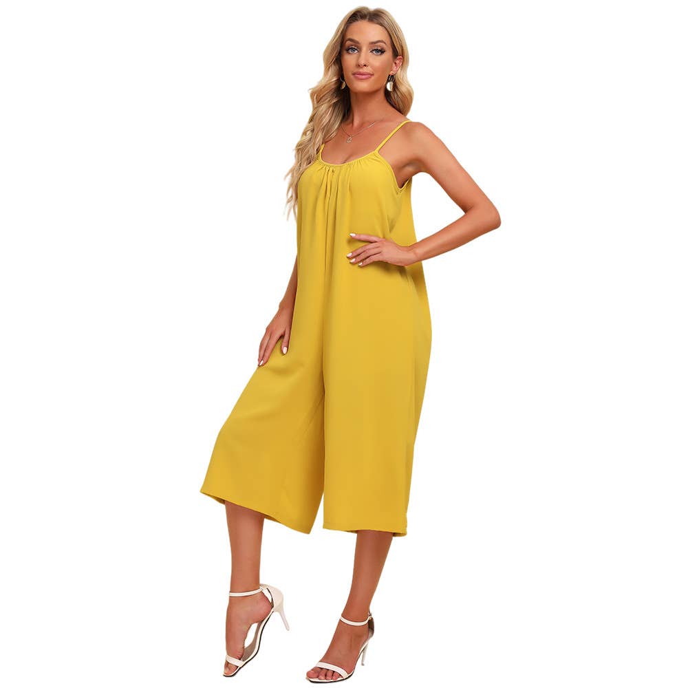 Loose solid color camisole jumpsuit