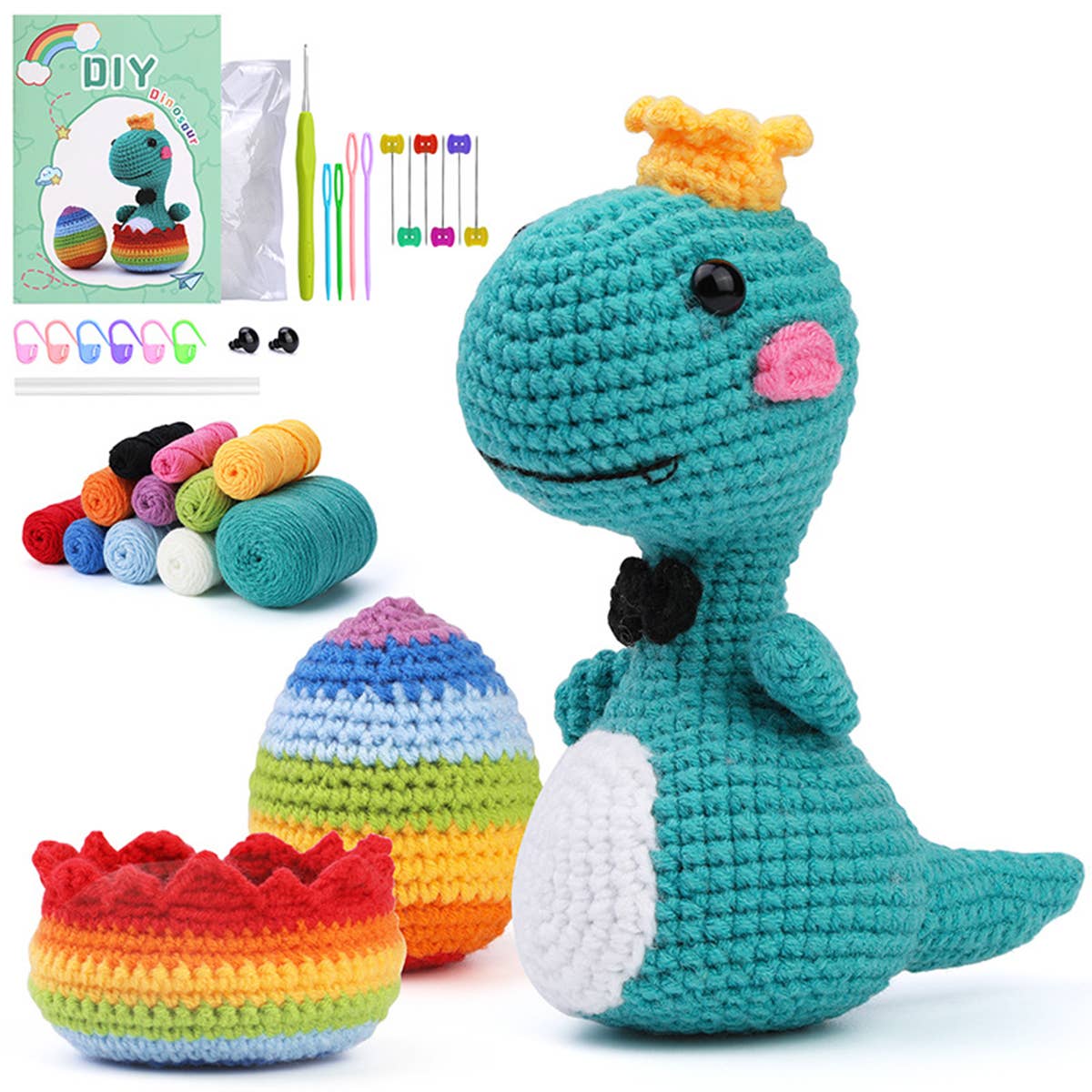 HANDMADE DIY DINOSAUR CROCHET MATERIAL KIT