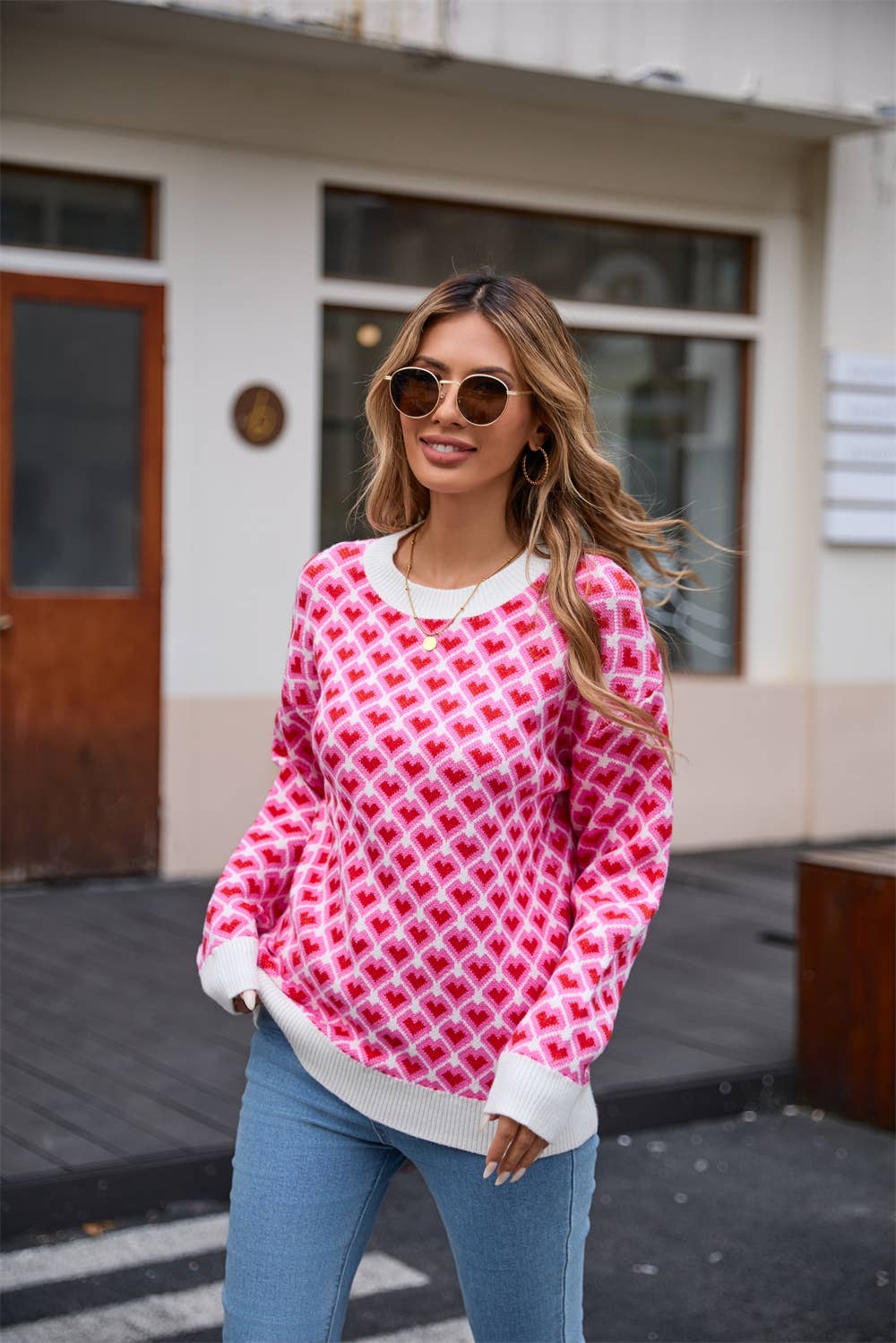 VALENTINE'S DAY CREW NECK PULLOVER SWEATER
