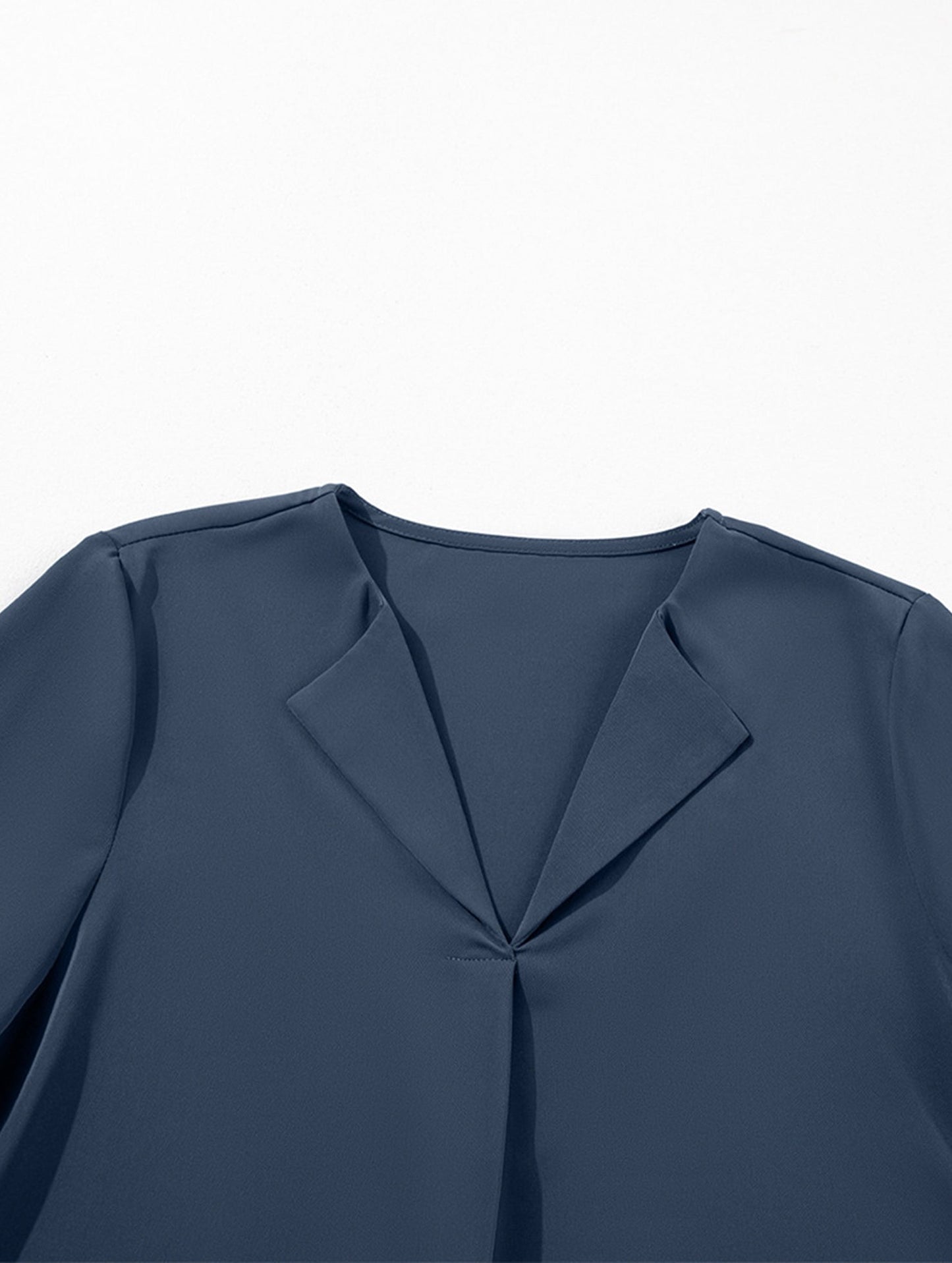 Commuting solid color V-neck chiffon blouse