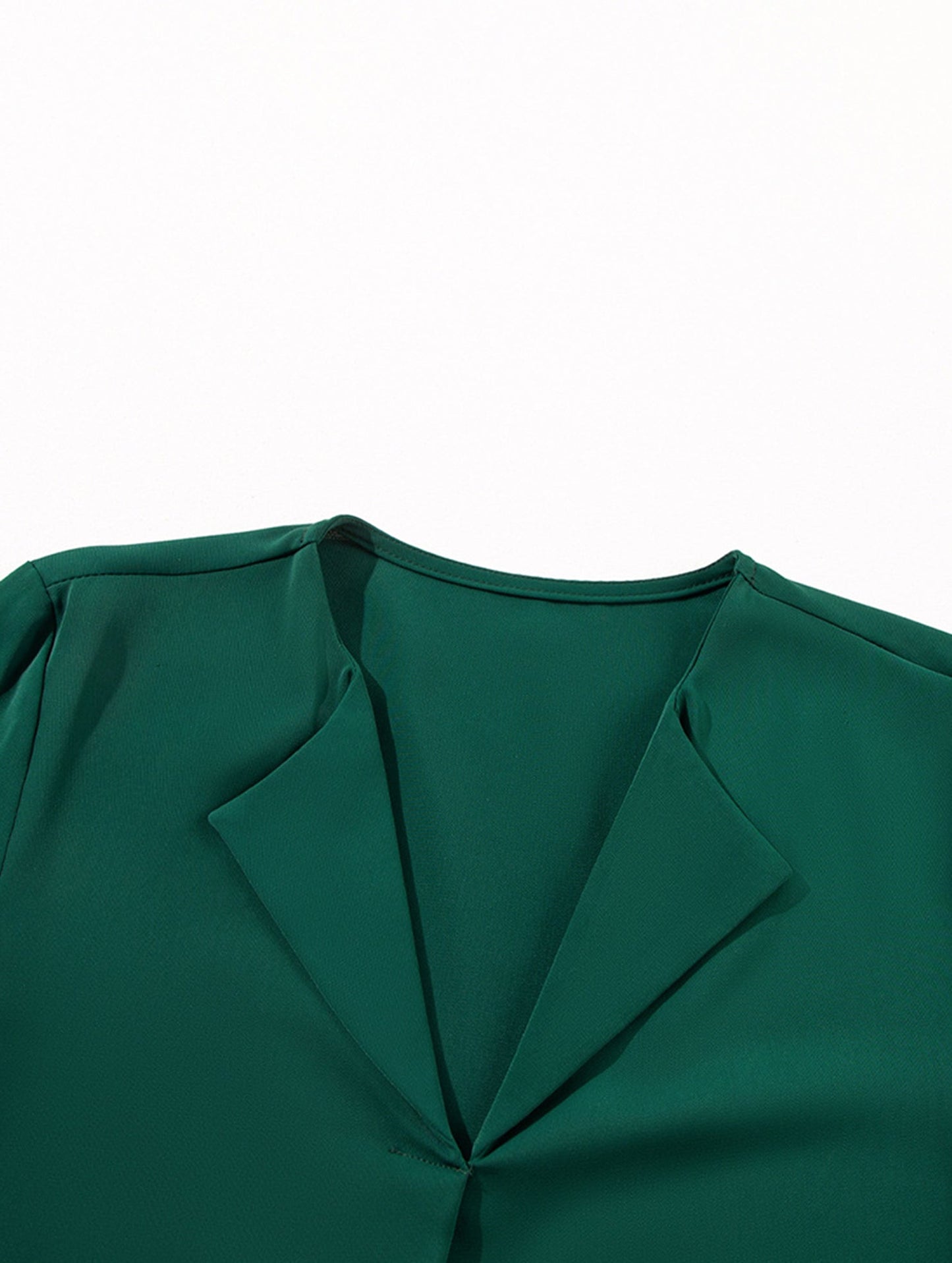 Commuting solid color V-neck chiffon blouse