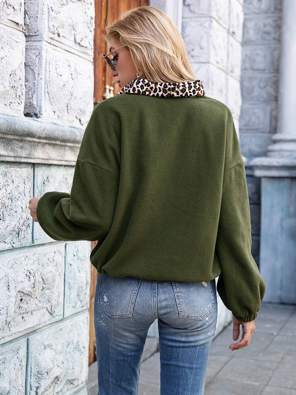 ZIPPER FLEECE JACKET FLEECE PULLOVER HOODIE TOP