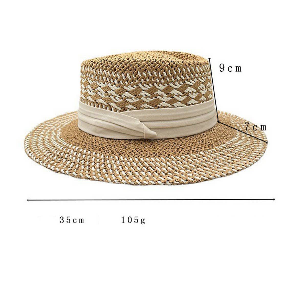 BRITISH RETRO HANDMADE WOVEN STRAW HAT_CWAH1171