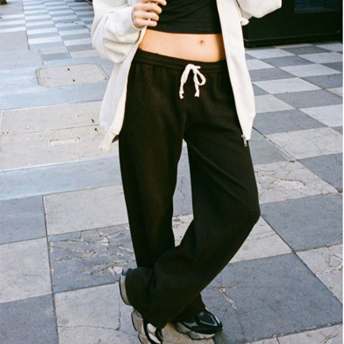 RETRO CASUAL SPORTS STRAIGHT LEG SPORTS PANTS