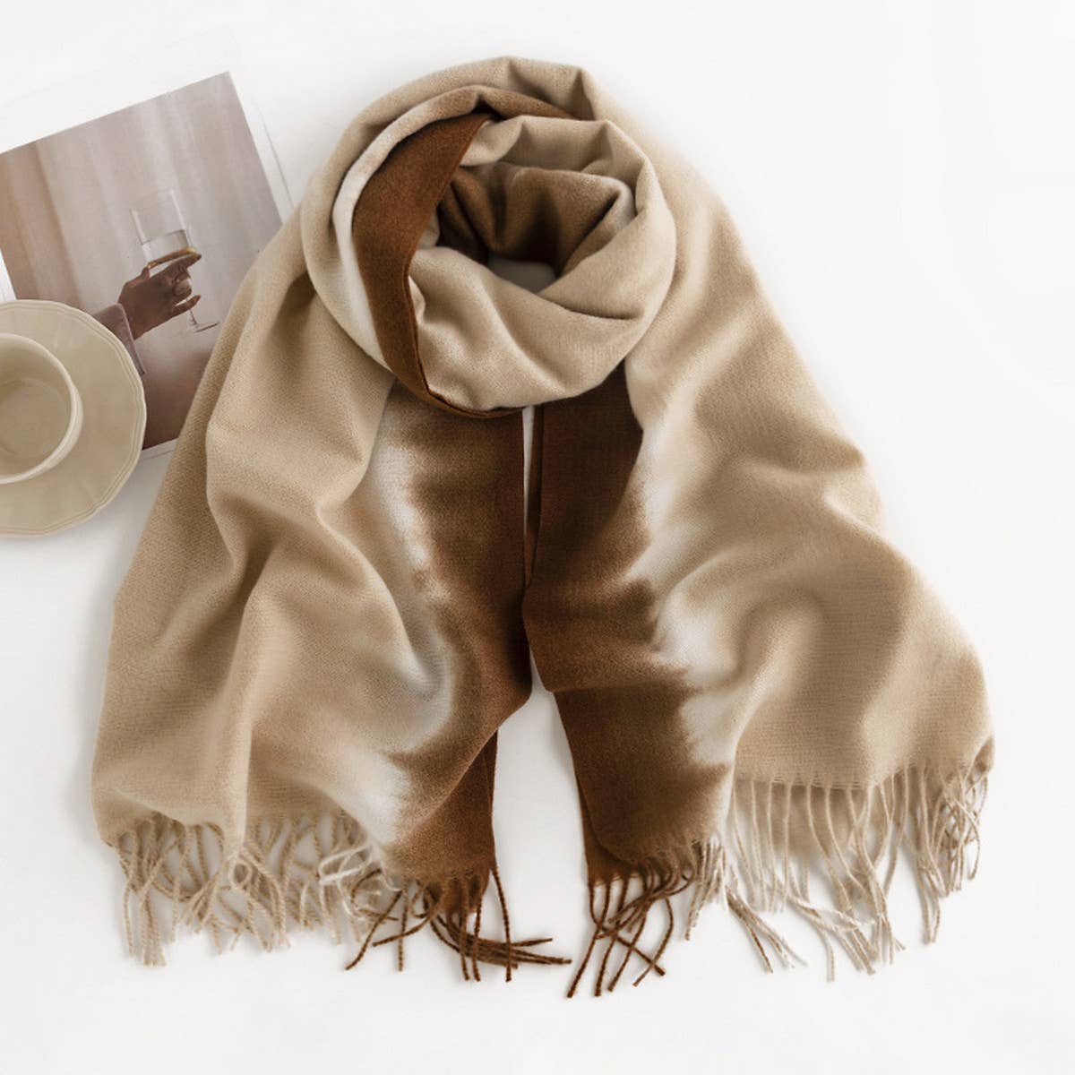 Chic Cashmere Feel Scarf - Faux Wool Winter Shawl_CWASC0435