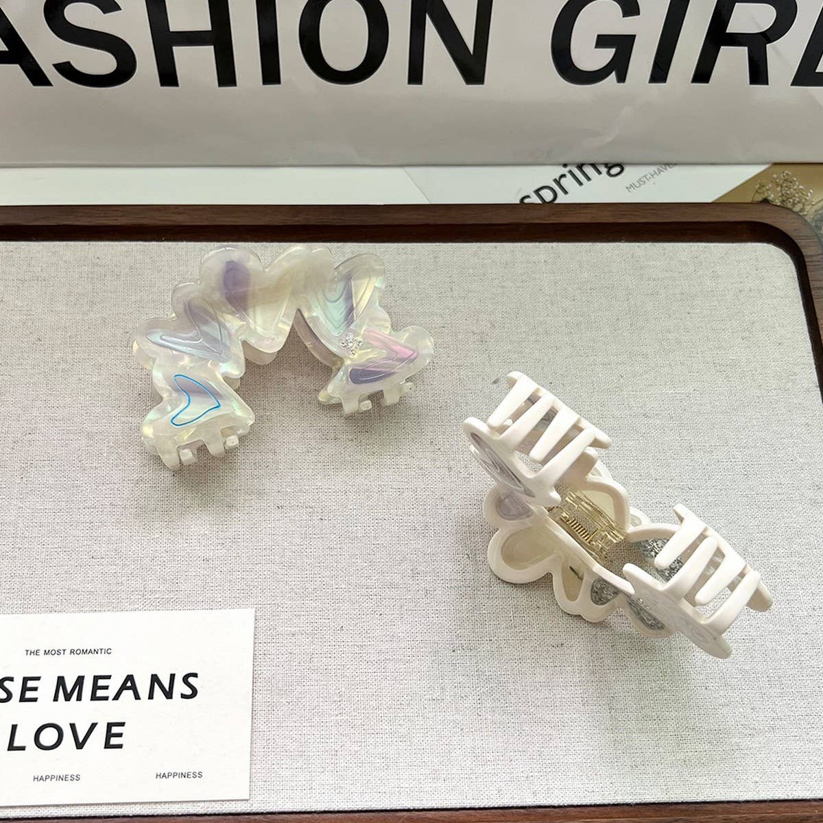 Heart Shaped Acetate Hair Claw Clip for Women