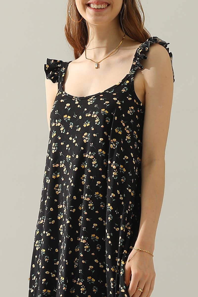 CWDMD772_RUFFLE DETAILED SLEEVELESS MAXI DRESS