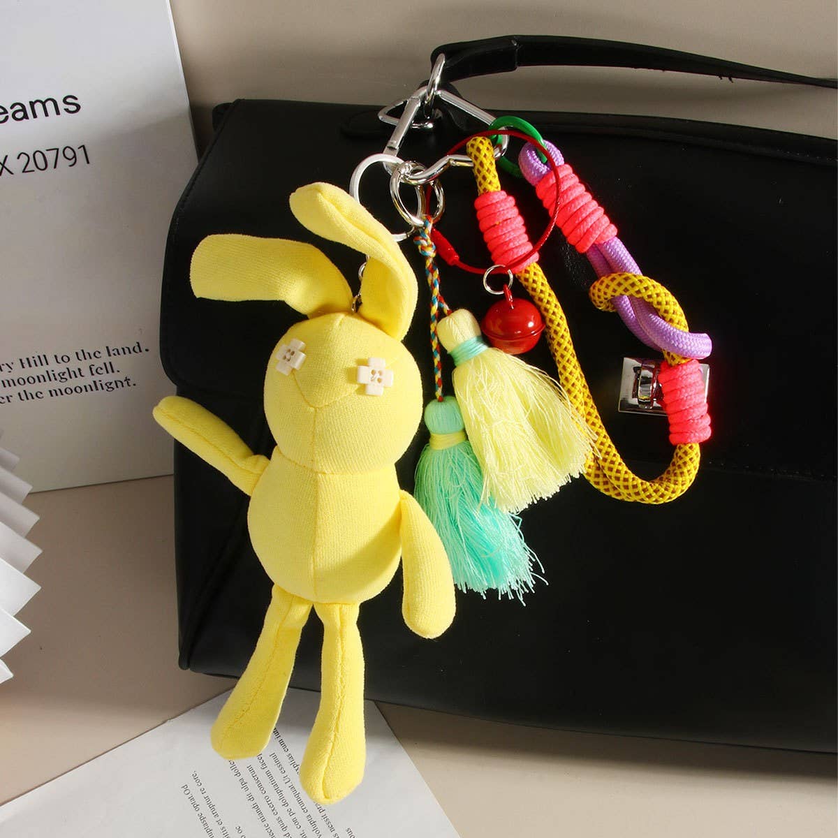 Cute Rabbit Keychain with Hanging Earrings