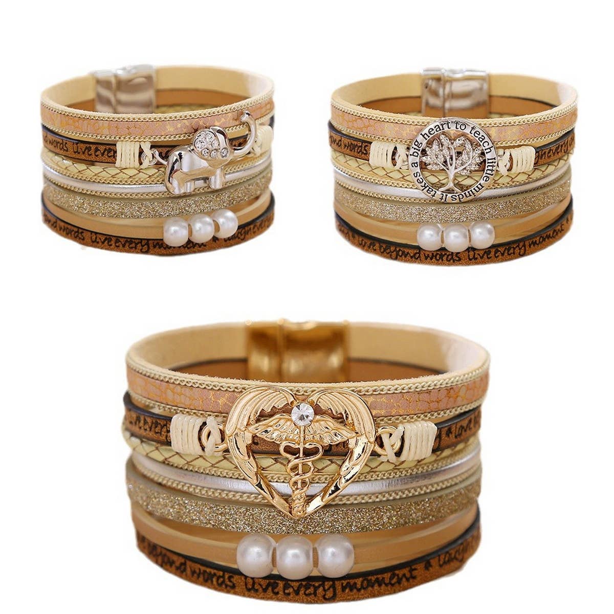 BOHEMIAN MAGNETIC CLASP MULTI-LAYER BRACELET_CWAJE1459