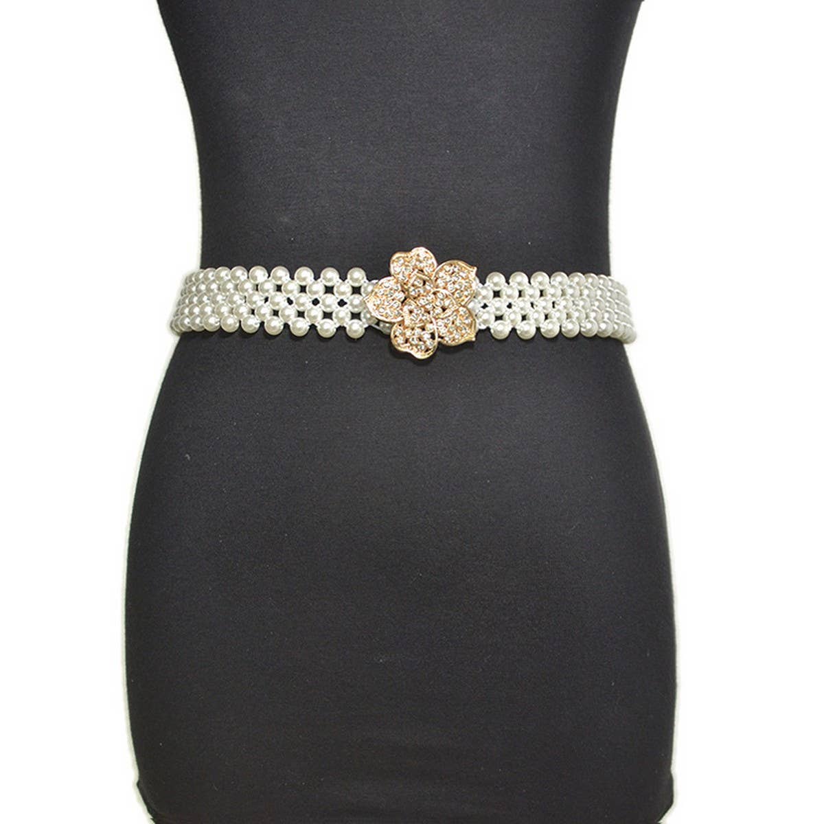 WOMEN'S PEARL RHINESTONE STRETCH WIDE BELT_CWABE0515