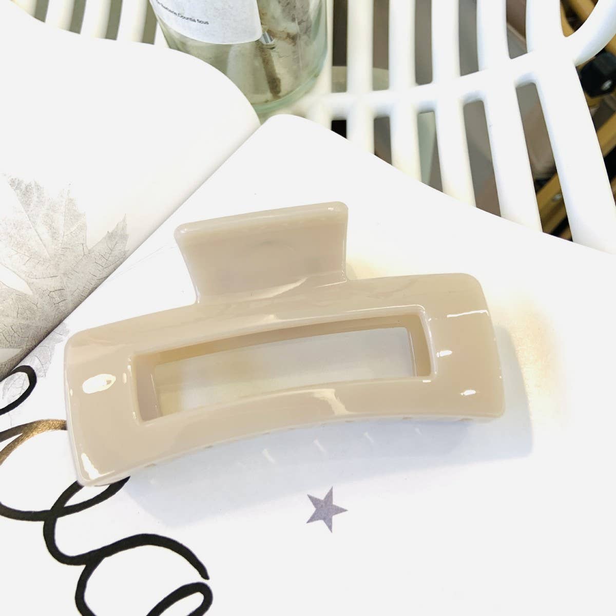 CWAHA1557_4.13"SIMPLE RECTANGLE HAIR CLAW CLIP