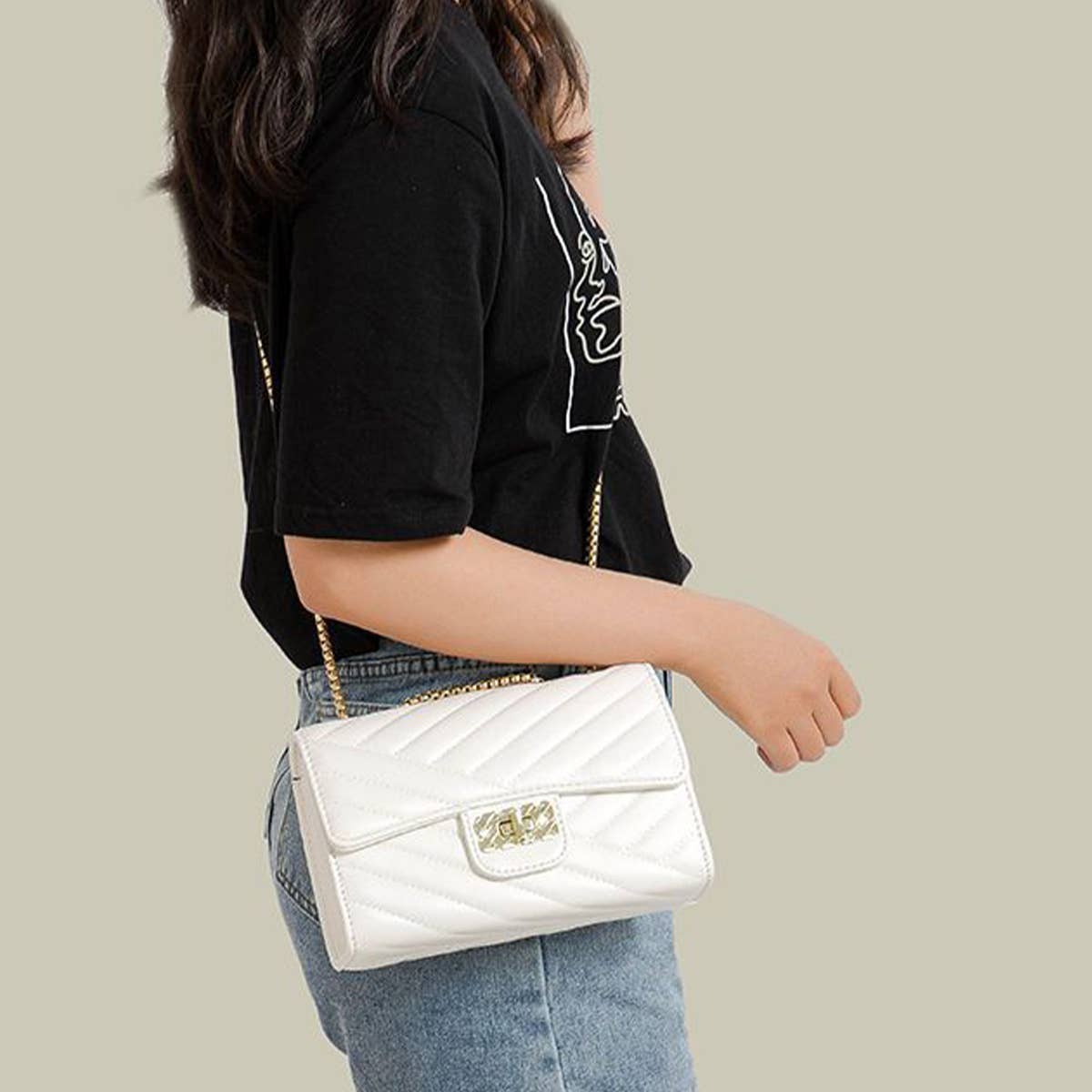 WOMENS SHOULDER BAGS ADJUSTABLE CHAIN STRAP_CUAB0180