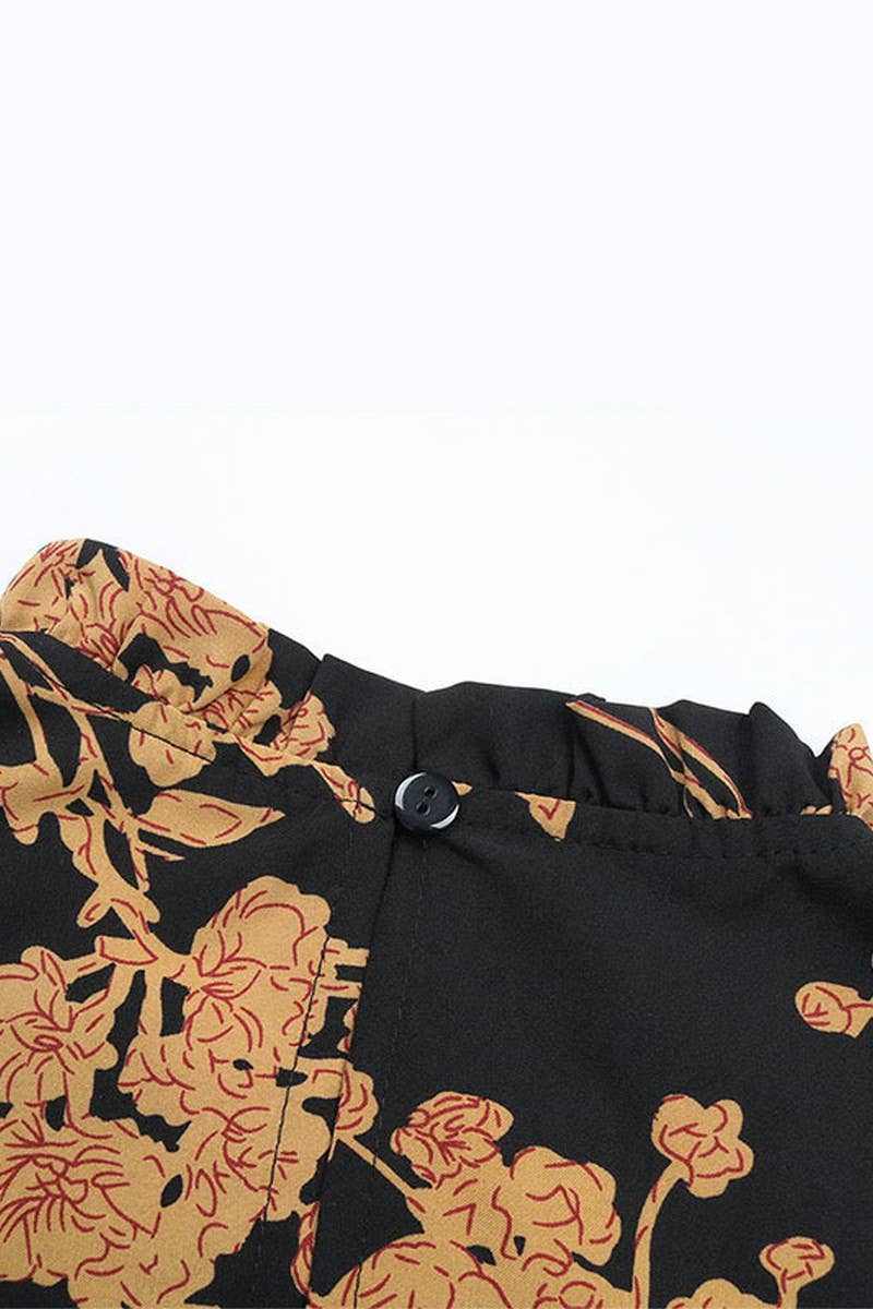 CWDSD5390_RETRO PRINT LOOSE LONG SLEEVE DRESS