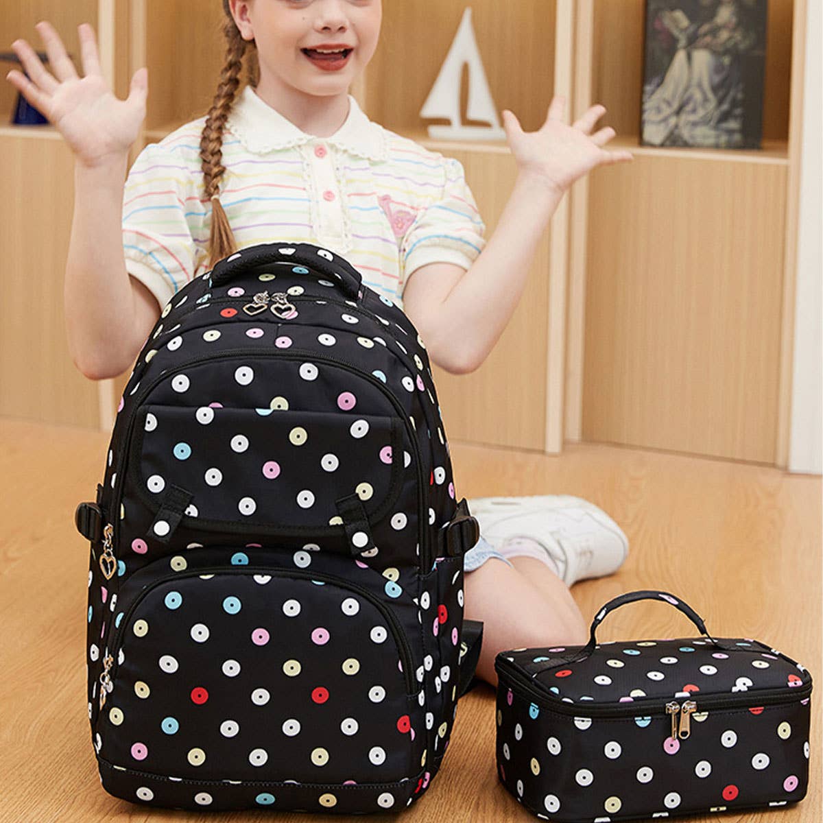 Backpacks for School, Polka Dot Kids Backpack_CWAB5476