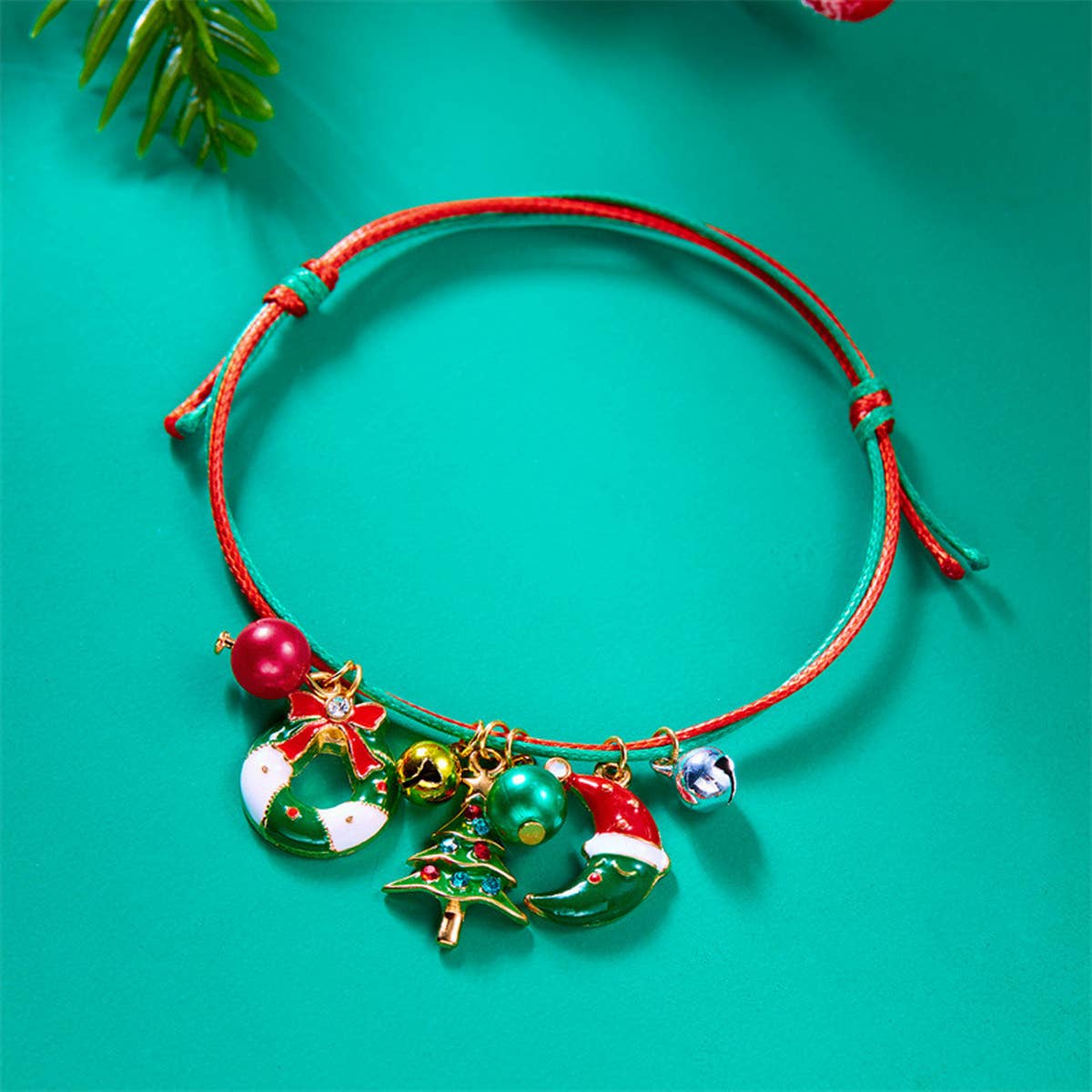HANDMADE WOVEN CHRISTMAS TREE MOOSE BRACELET