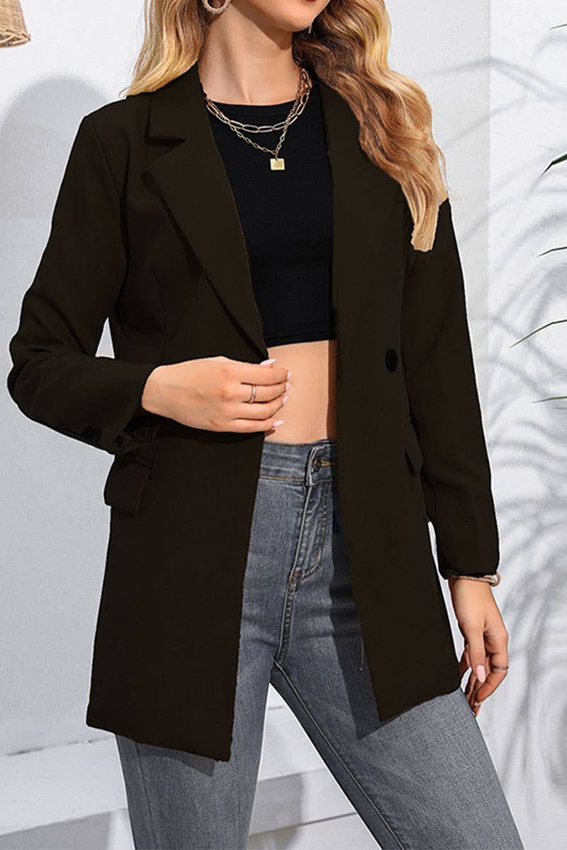 Stylish lapel suit long-sleeved jacket