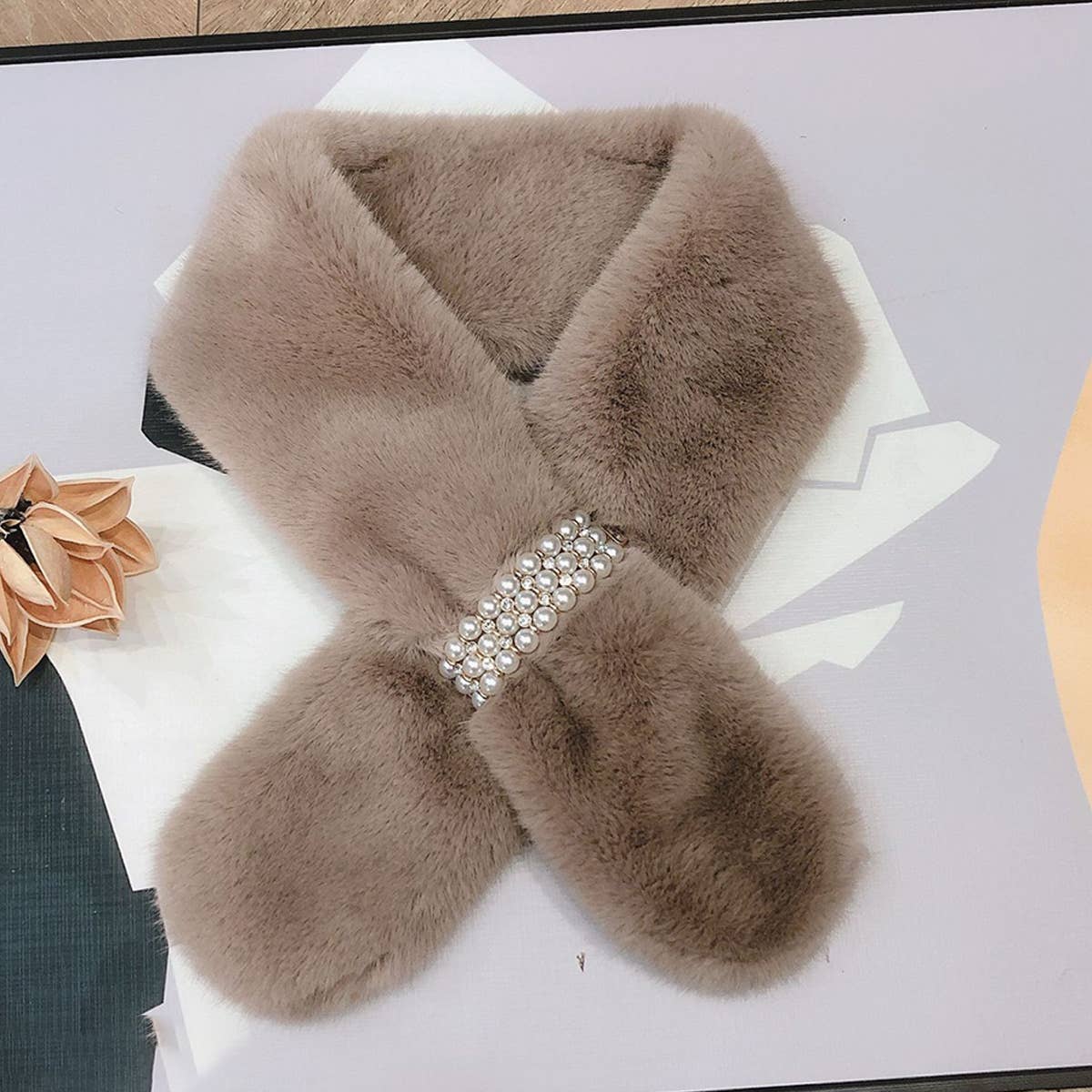 Pearl Knit Scarf - Stylish Neck Wrap for Women_CWASC1249