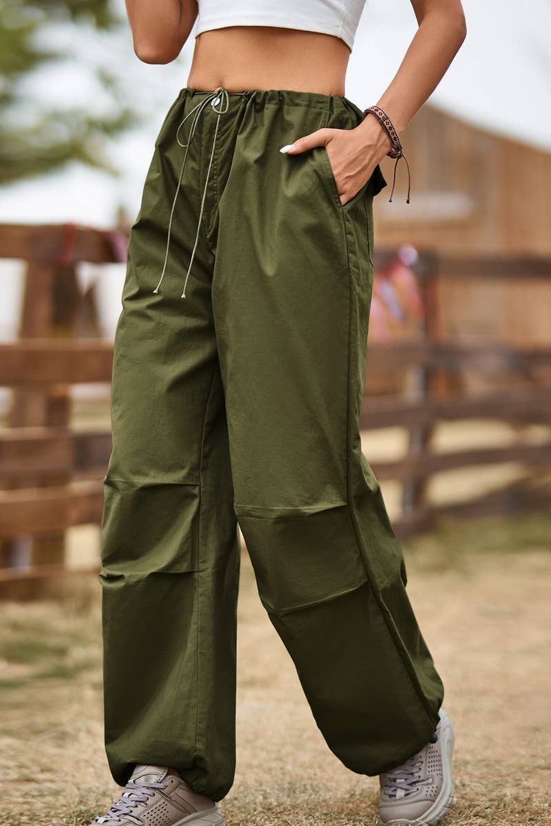 VINTAGE STREET BAGGY LACE UP CARGO PANT_CWBLP0545