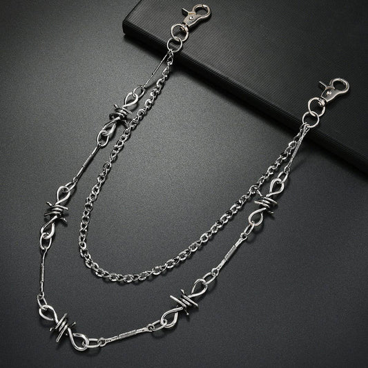 COOL PUNK STYLE MULTI-LAYERED SPIKED PANTS CHAIN