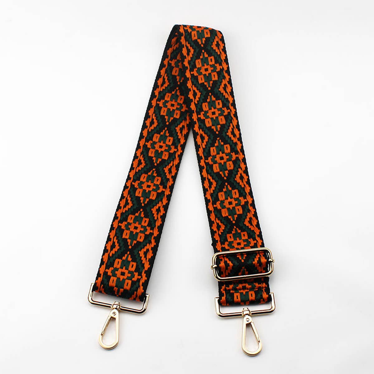 GEOMETRIC EMBROIDERY ADJUSTABLE BAG STRAP