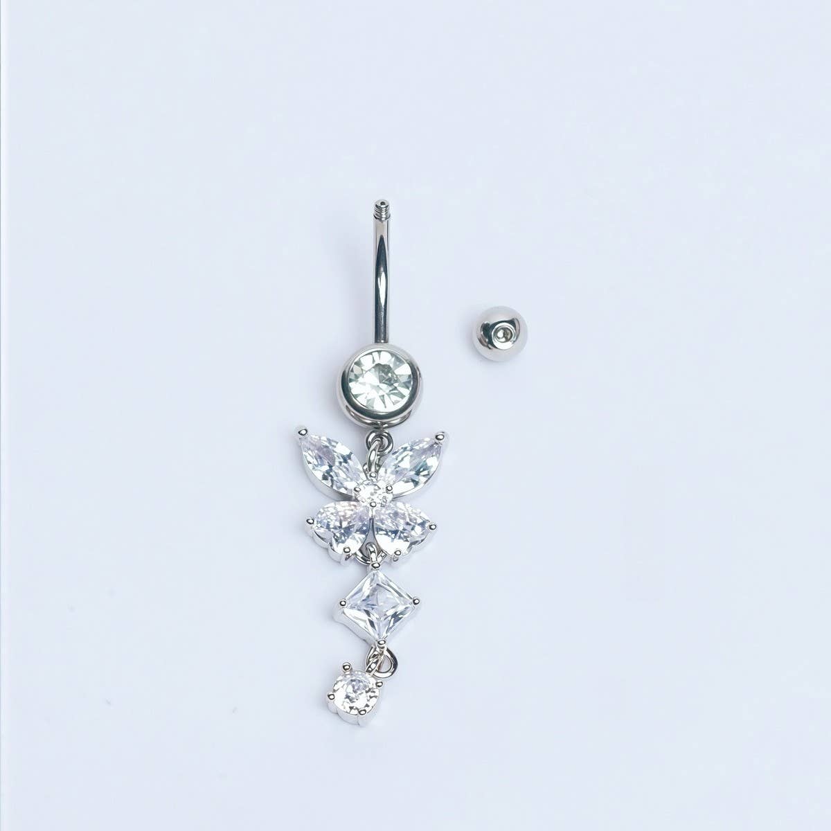 Butterfly Dangle Belly Button Ring Piercing_CWMM9453