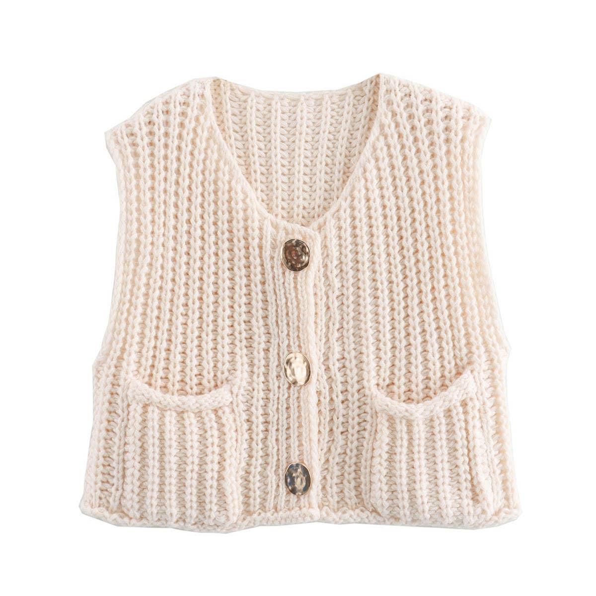Women's Sleeveless Knit Vest with Pockets