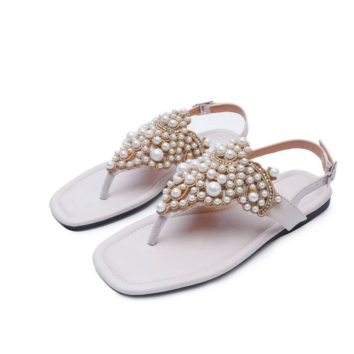 2024 PEARL SQUARE TOE FLIP-TOE OPEN TOE SANDALS_CWSHS0703