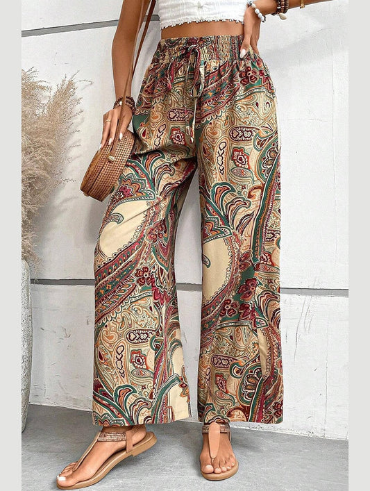 All-in-one printed elastic-waisted wide-leg pants_CWBLP0726