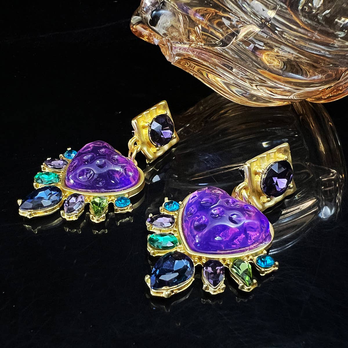 RETRO CLASSIC GLASS EARRINGS_CWAJE1107