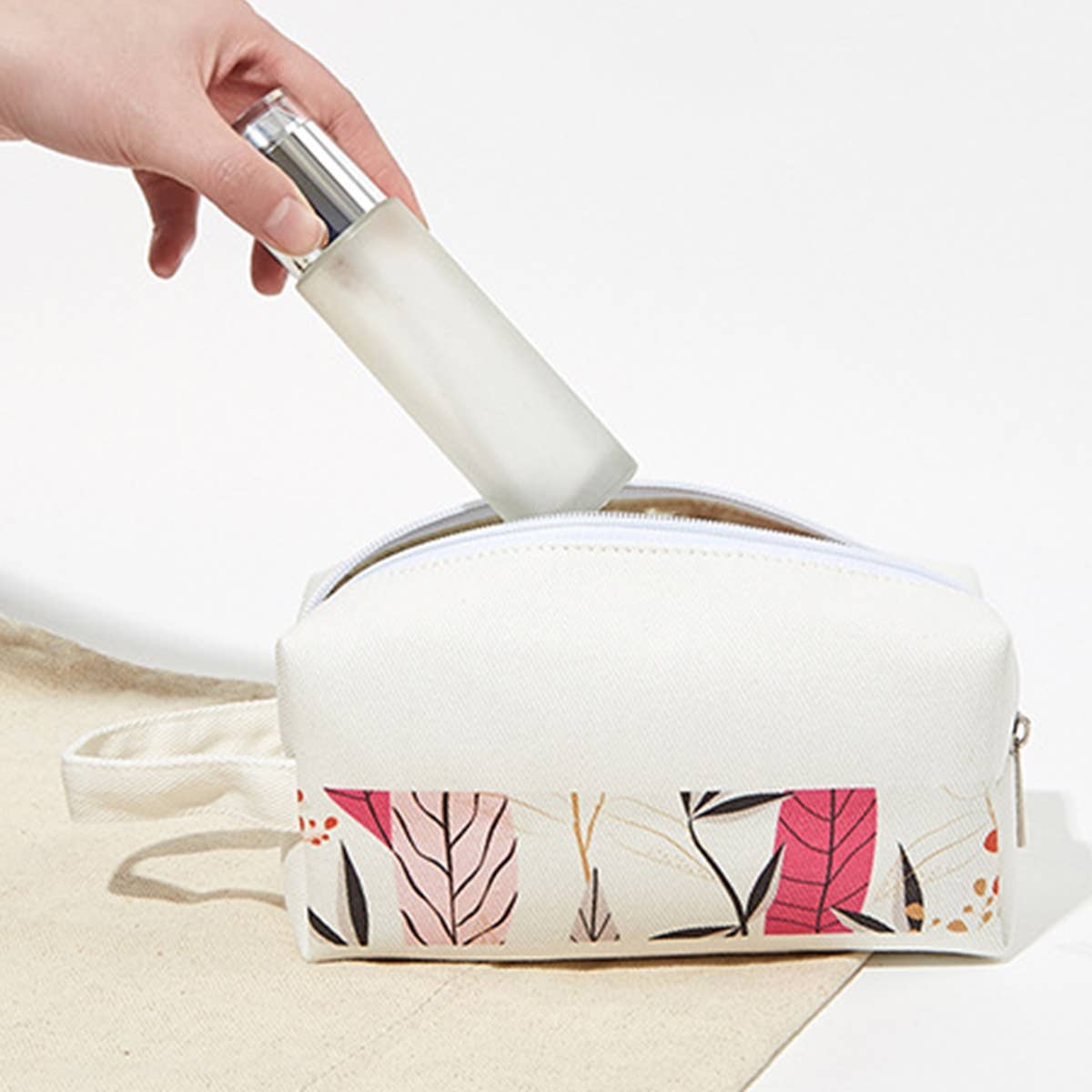 PRINTED WASH BAG CANVAS MAKEUP BAG_CWAB1442