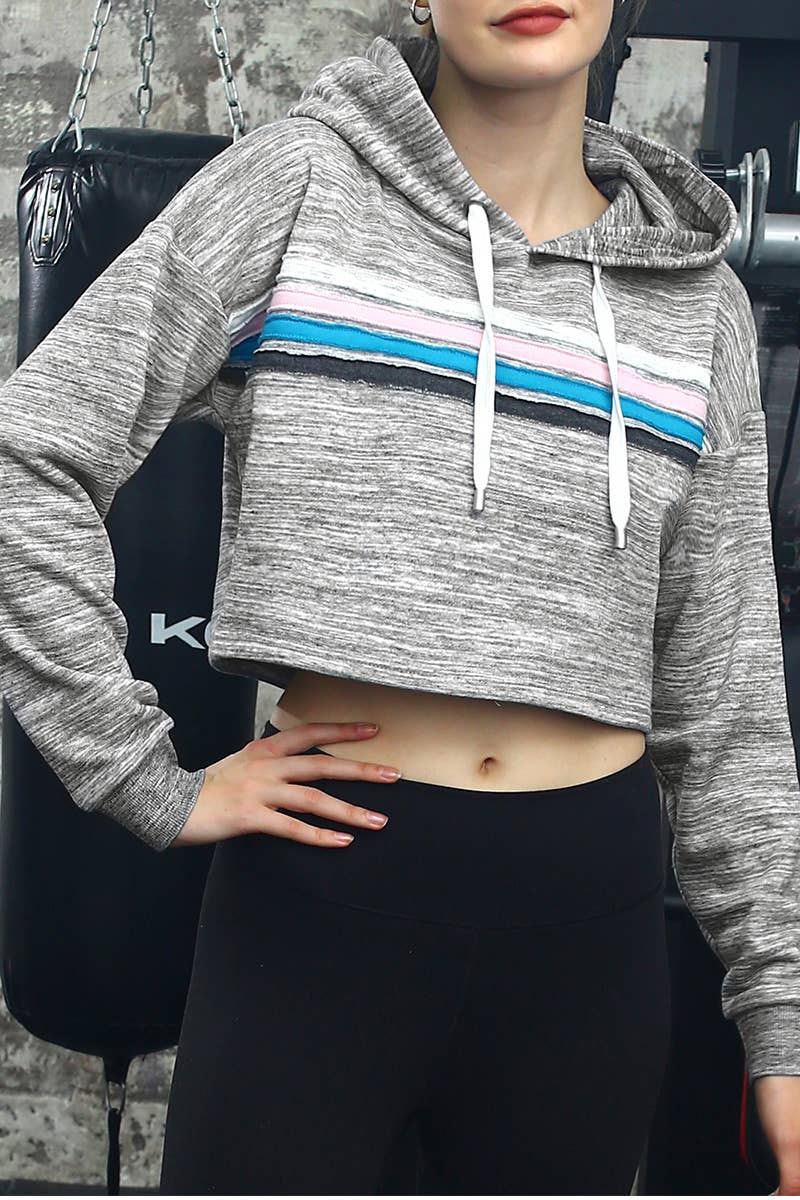 CWOHOL426_Lightweight Pullover Hoodie Cropped Sweatshirt