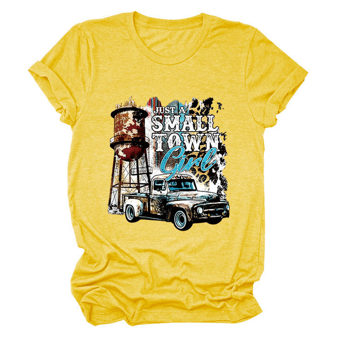 Just a Small Town Girl Print T-Shirt ??Loose Fit_CWTTS1525