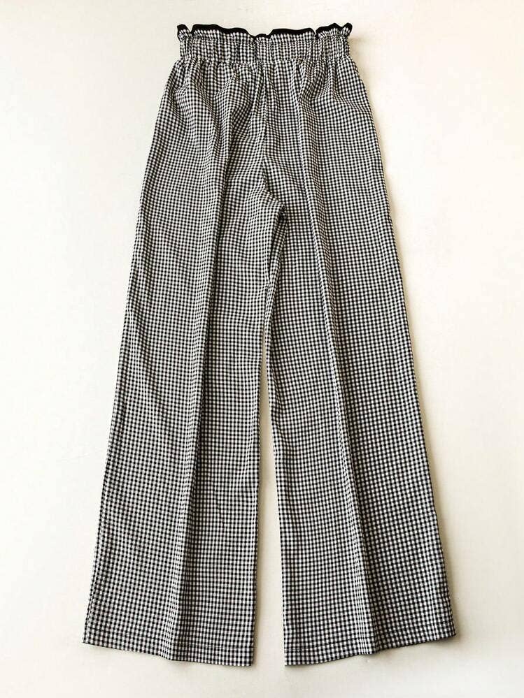 FRENCH RETRO CASUAL CHECKERED STRAIGHT-LEG PANTS_CWBLP01007