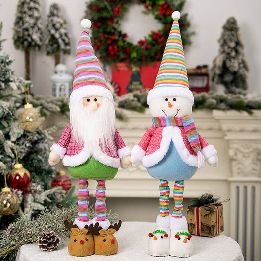 CWMM10292_CHRISTMAS RAINBOW SANTA SNOWMAN TABLE DECOR