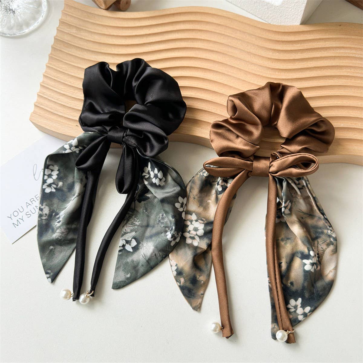 PRINTED BUTTERFLY RIBBON HAIR TIE_CWAHA2432