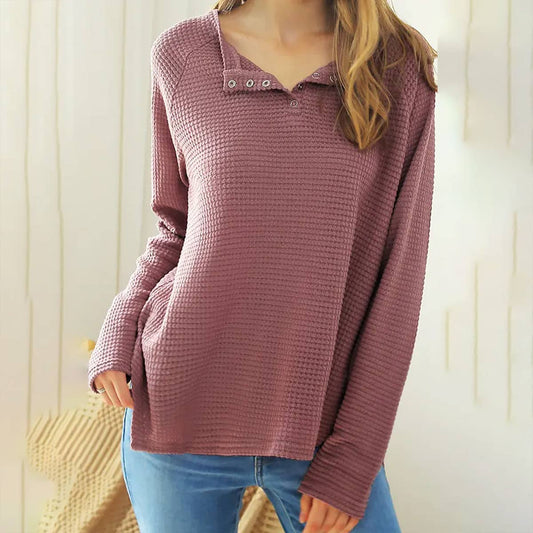 WOMEN SOLID KNIT SHIRT_CWTTL1418
