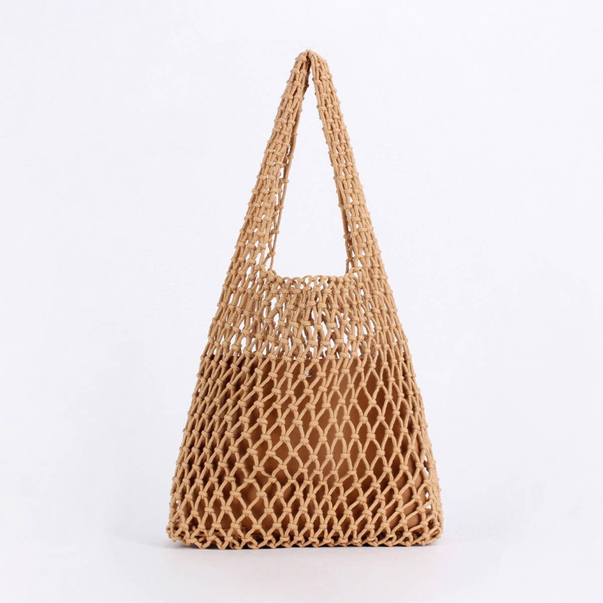FASHION SOLID COLOR HOLLOW NET HAND-WOVEN BAG_CWAB4691