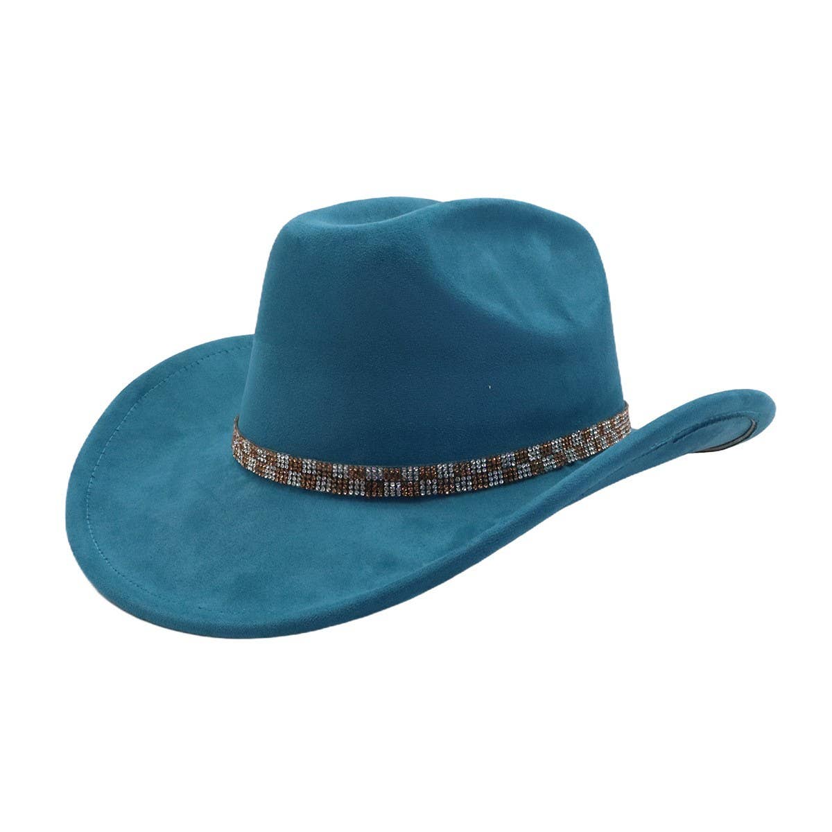 Unisex Suede Western Cowboy Jazz Fedora Hat_CWAH04417