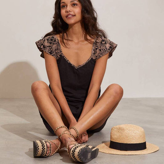 STYLISH PATCHWORK CONTRASTING V-NECK DRESS