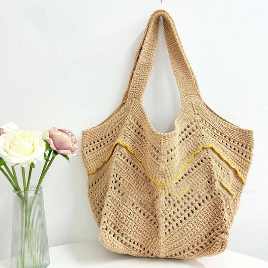 CUAB00327_2025 BOHO STRAW TOTE BAG LARGE BEACH VACATION