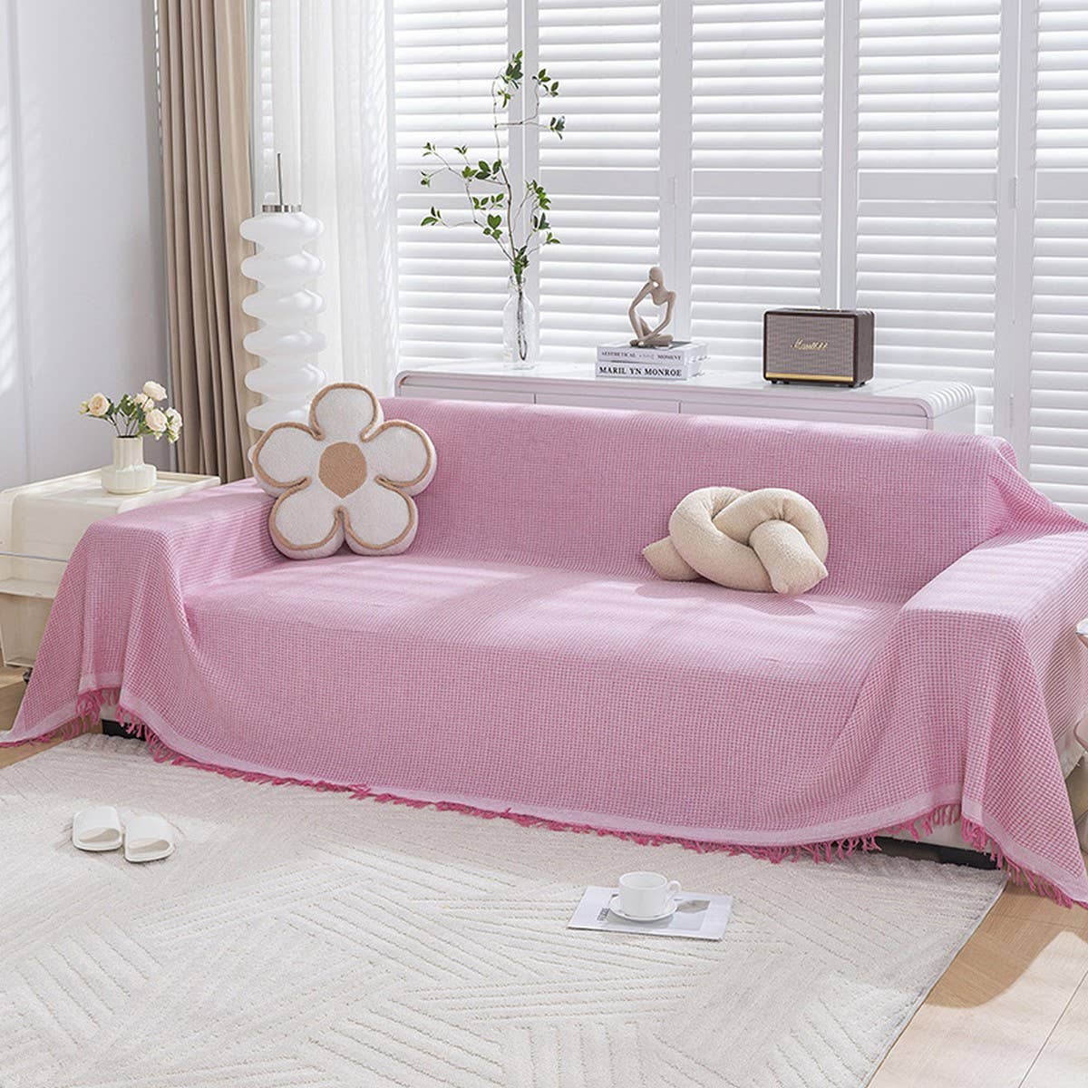 Cotton Sofa Throw Blanket All Season Cover