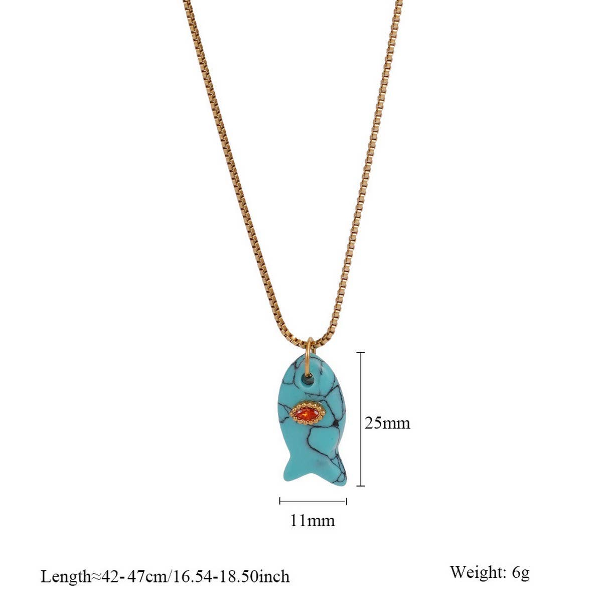 Minimal Fish Pendant Necklace for Beach