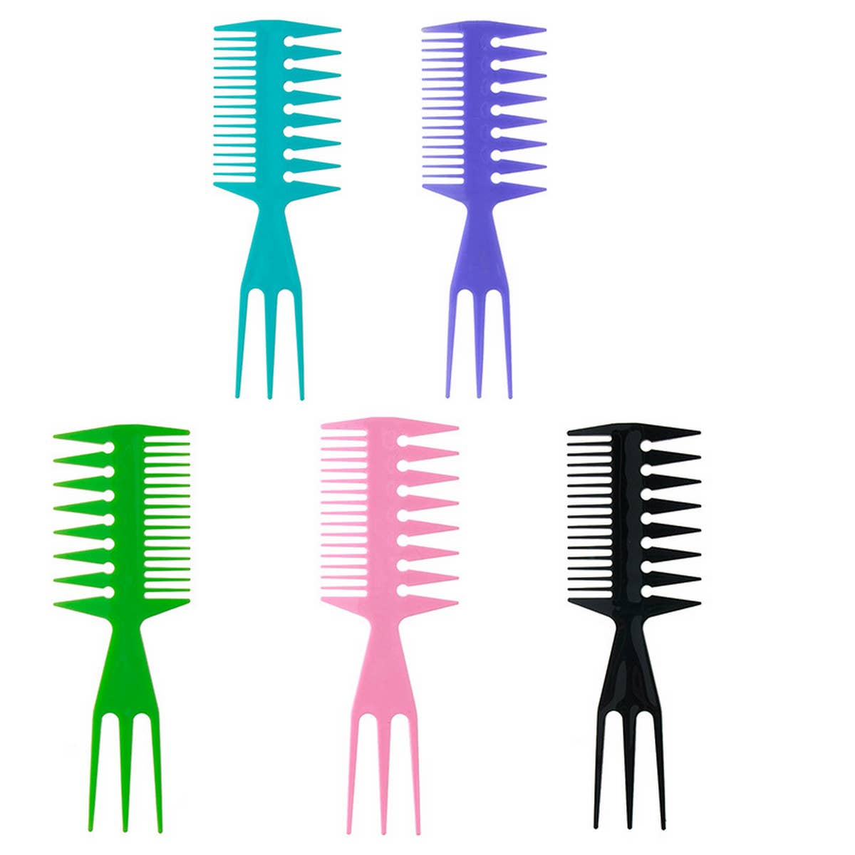 THREE-PRONGED LARGE-TOOTH WIDE-TOOTH TEXTURED COMB