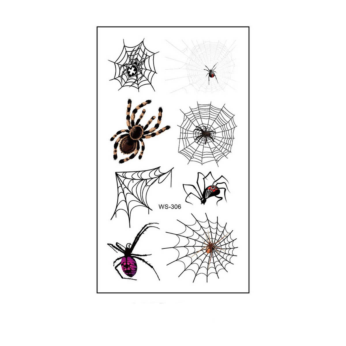 Waterproof 3D Spider & Web Tattoos for Halloween