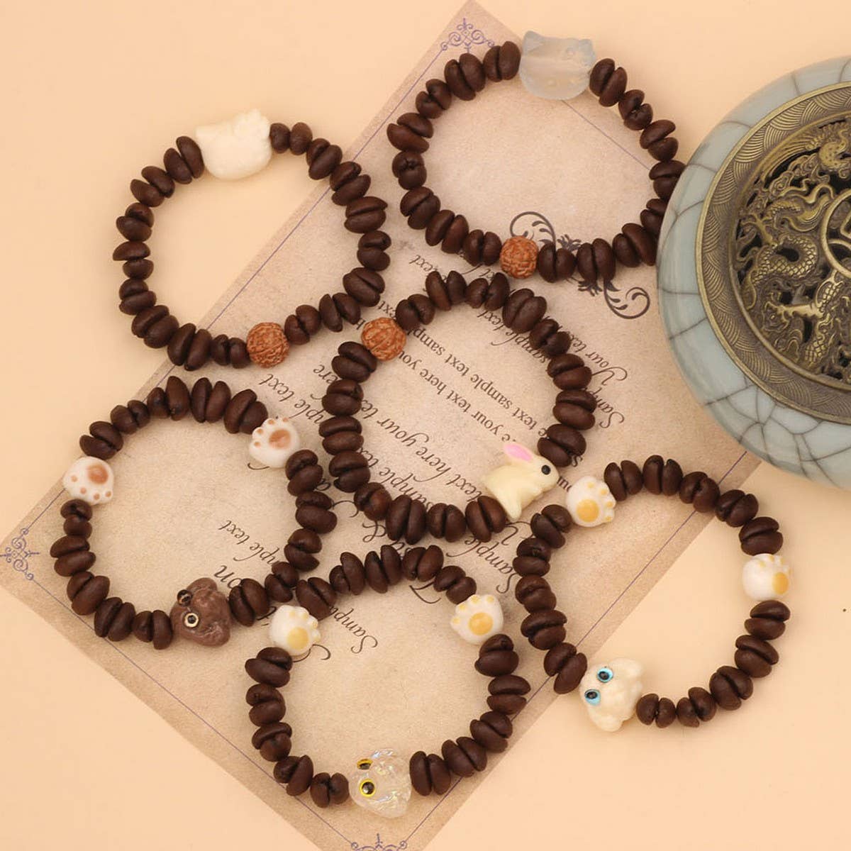 CARTOON CUTE NATURAL WOODEN BEADS BRACELET_CWAJE3976